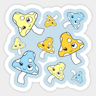 Pastel Mushrooms Sticker